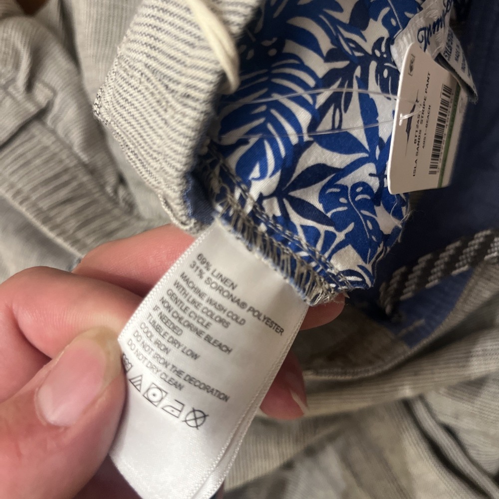 Tommy Bahama NWT Big And Tall 5XLB Island Sands Stripe Pants Linen Blend - Picture 5 of 10